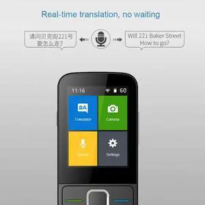 2.4 Inch Touch Screen Language Translator Support 137 Languages Smart Intelligent Two Way WiFi/Hotspot/Offline Instant Pocket Voice Translation Device for Travelling Learning Business