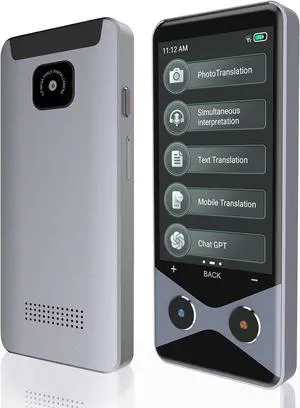 Language Translator Device Real time 2025, Upgraded Support 4G SIM/Online/Offline/Photo/Voice Ai Translation,Instant Two Way 137 Languages ChatGPT Translation Device for Business Travel-Sliver Grey