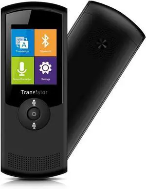 Smart Voice Translator Device Real-time Two-Way Foreign Translate, 2.4 Inch Touch Screen 42 Languages Translated, for Learning Travel Shopping Business (Black) Vision (Black)