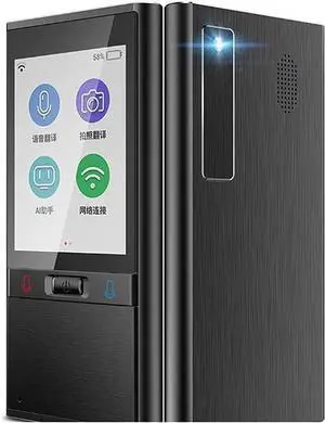 Language Translator Device,2.8 Inch Touch Screen Supports 106 Languages & 70 Accents,Voice/Recording/Photo Camera Instant Translation for 200+ Countries Learning Travelli(Black)