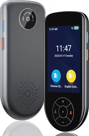 Language Translator Device Real time 2025, Support Online/Offline/Photo Translation,Upgraded Ai ChatGPT Instant Two Way 137 Languages Translation Device for Business Travel-Grey