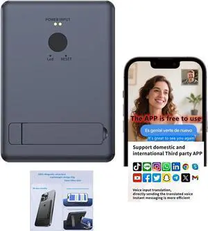 AI Tranlastor Device, Instant Translator,Ai Language Translator,5-in-1 Translation Recorder,APP All Function are Free for Real Time Translation & Transcription&Video