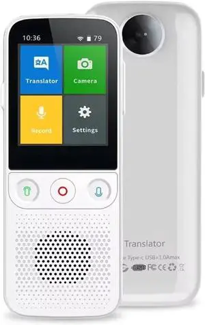 Smart Voice Translator T10 Pro 137 Real Time in Language Intelligent Translation Portable Translate Machine(White)