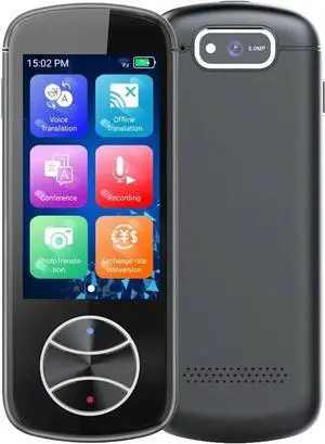 AI 137Language Voice Translator Device Offline Instant Real-Time WiFi/Offline Recording/Photo Portable Smart Audio Translation(Black)