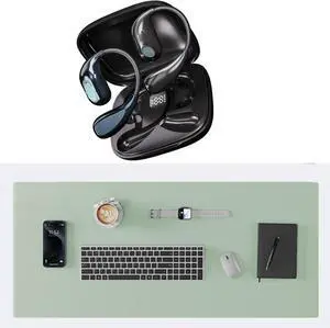 Real Time Translator Earbuds + Dual Side Pu Leather Desk Pad