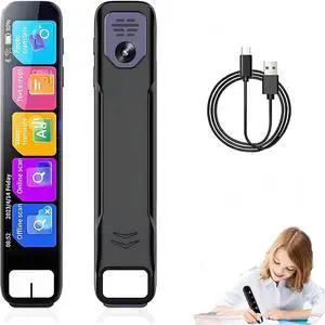 Scan Sense Pen, 2025 New ScanSense AI Smart Pen - Instant AI Answers for Math, History & More Offline Translation (60+ Languages), Camera, Bluetooth, Music & File Storage(Black)
