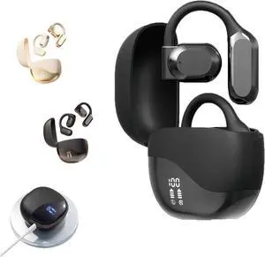 Real Talk Translator Ear Buds, Roostick Language Translator, Hook Earbuds Wireless, Bluetooth Earbuds Waterproof, Ipx5 Waterproof, Bluetooth 5.3 Open Ear Earbuds, Design for Sports/Gaming/Work (Black)