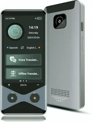 Language Translator Device, 2025 Upgraded Translator No WiFi Needed, Support 4G SIM, Two Way Real Time Voice Instant Two-Way 137 Language Translator, ChatGPT/Offline/Photo Translation-Deep Grey