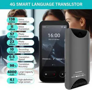 Language Translator Device, Instant Two Way Language Translator with 138 Languages Translation, Online/Offline/Text/Photo Portable Voice Translator Device for Business Travel Learning