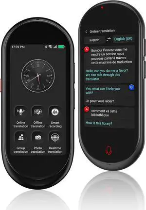 Language Translator Device, 138 Languages Two-Way Instant Translator Device, 4"1 HD Screen Accuracy Online Offline Real-time Voice Translation Support 4G SIM Card/WiFi/Hotspot for Business and Travel