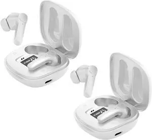 Elderdiscuss Translation Earbuds, 144 Languages & Accents Two-Way Translator Pods Real Time (2*White)