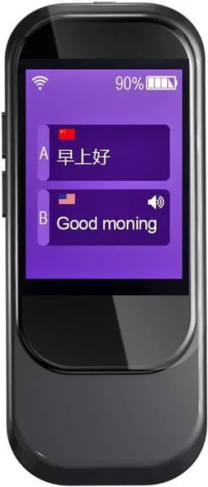 N9 21 Languages Mini Intelligent Interpreter Instant Voice Translation Device for Android/iOS Two-Way Translation,White,Black