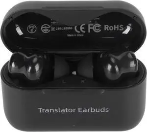 Translating Earbuds, Support Over 127 Languages, Real time Translation, Noise Reduction, Music and Call Translation Device (Black)