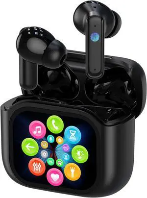 AI Translating Earbuds, Real Time Language Translator High-Definition Touch Screen Wireless Bluetooth Translation Earbuds, Supports Multilingual for Travel Business Learning (Star Black)