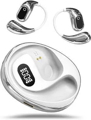 AI Translation Earbuds Real Time, 2025 Updated 3 in 1 Wireless Bluetooth Language Translator Device, 138 Languages Translator Play Music Bluetooth Open Ear for Travel Business Learning (White)