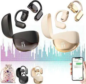 Ai Translating Ear Buds, Wireless Bluetooth Translation Earbuds, 144 Languages Play Music Bluetooth Over-Ear Earbuds Treble Translation in Real Time for Working, Fitness and Cycling (2PCS Mix)