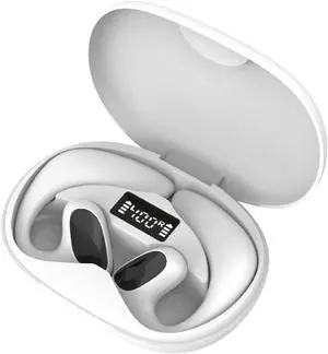 Wireless Bluetooth 5.1 Open-Ear-Headphones with Noise Cancellation, Smart Translator Headset, 144 Countries Language Translator with Earhooks for Workout Driving Walking, White