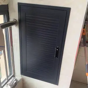 Access Panel Metal Door with Lock and Key, Attic Door 12 16 18 24 30 34 36 48 in Louvered Access Hatch, Wiring Plumbing Inspection Door(Gray,WxH(16x16in))