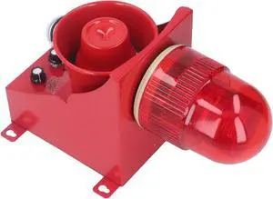 Industrial Siren Alarm 40W 130dB High Decibel Strong Brightness IP65 Waterproof LED Strobe Horn Alarm, Dc12v