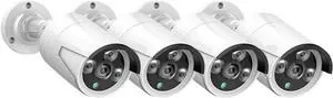 4MP 5MP POE IP CCTV Camera Audio H.265 Video Waterproof Outdoor Wired Surveillance Security Bullet Cameras(4PCS 4MP POE)
