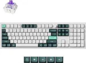 Keychron Q6 HE Custom Knob Full Metal Mechanical Gaming Keyboard, Full Size Hot-Swappable with Hall Effect Gateron Double-Rail Magnetic Nebula Switch, 2.4 GHz/Bluetooth/Wired - Shell White