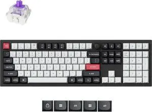 Keychron Q6 HE Wireless Custom Mechanical 100% Full Keyboard, 2.4 GHz/Bluetooth/Wired QMK Rapid Trigger Hot-Swappable Programmable Gateron Double-Rail Magnetic Switches for Mac Windows, Carbon Black