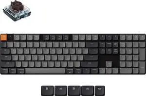 Keychron K5 QMK Ultra-Slim Wireless Bluetooth/Wired Mechanical Keyboard, White LED Backlight, Keychron Low-Profle 2.0 Mechanical Brown Switch for Mac/Windows/Linux(Version 2)