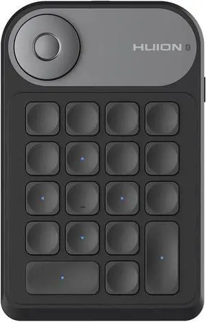 HUION Keydial Mini Bluetooth Programmable Keypad with Dial 5 Keys Anti-ghosting 18 Customized Keys, Wireless Shortcut Keyboard for Drawing Tablet, PC, MacBook, Laptops