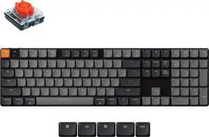 Keychron K5 QMK Ultra-Slim Wireless Bluetooth/Wired Mechanical Keyboard, White LED Backlight, Keychron Low-Profle 2.0 Mechanical Red Switch for Mac/Windows/Linux(Version 2)