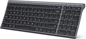 iClever BK10 Bluetooth Keyboard, Multi-Device Wireless Keyboard with Numeric Keypad, Rechargeable Ultra Slim Compact Portable Keyboard for Mac, iPad, PC, Desktop, Laptop, iOS, Android, Windows