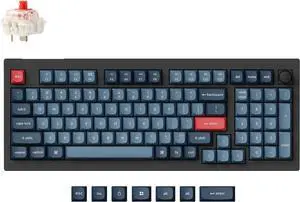 Keychron V5 Max Wireless Custom Knob Mechanical Keyboard, QMK/VIA Programmable 96% Layout Bluetooth 5.1/2.4 GHz/Wired RGB with Hot-swappable Gateron Jupiter Red Switch Compatible with Mac Windows