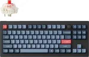 Keychron V3 Max Wireless Custom Knob Mechanical Keyboard, QMK/VIA Programmable 80% Layout Bluetooth 5.1/2.4 GHz/Wired RGB with Hot-swappable Gateron Jupiter Red Switch Compatible with Mac Windows