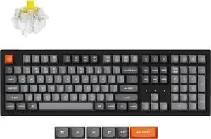 Keychron K10 Max Custom Mechanical Gaming Keyboard, Full Size Programmable Macros, Bluetooth 5.1/2.4 GHz/Wired with White Backlight PBT Keycap Keychron Super Banana Switch for Win/Mac/Linux