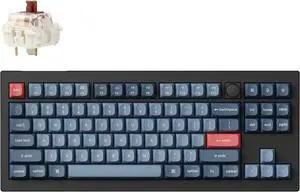 Keychron V3 Max Wireless Custom Knob Mechanical Keyboard, QMK/VIA Programmable 80% Layout Bluetooth 5.1/2.4 GHz/Wired RGB with Hot-swappable Gateron Jupiter Brown Switch Compatible with Mac Windows