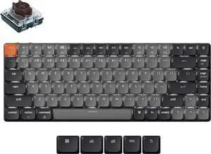 Keychron New K3 Ultra-Slim Wireless Bluetooth/Wired Mechanical Keyboard, White LED Backlight, Keychron Low-Profle 2.0 Mechanical Brown Switch for Mac/Windows/Linux(Version 3)