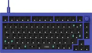 Keychron Q1 V2 Hot-swappable Wired Mechanical Keyboard with RGB LED|Barebone with Knob Version|for Windows and Mac|75% Layout|Aluminum Frame (Navy Blue,Q1-B3)