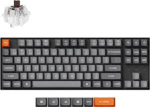 Keychron K8 Max TKL Mechanical Keyboard Wireless, Programmable 87 Keys QMK 2.4 GHz/Bluetooth 5.1/Wired Connection, White Backlit with Keychron Super Brown Switch for Mac Win Linux