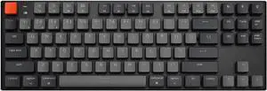 Keychron K1 V2 Wireless and Wired Low Profile Mechanical Keyboard with RGB LED|Gateron Brown Switches|for Windows/Mac OS/Android - TKL Layout (87 Keys)|Aluminum Frame (Black,K1-M3)