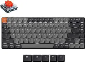 Keychron New K3 Ultra-Slim Wireless Bluetooth/Wired Mechanical Keyboard, White LED Backlight, Keychron Low-Profle 2.0 Mechanical Red Switch for Mac/Windows/Linux(Version 3)