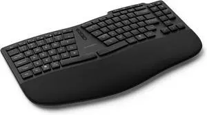 Kensington Pro Fit Ergo KB675 EQ Wireless Split Keyboard, Built-in Wrist Rest, TKL Design, Low Profile Silent Keys, Rechargeable, Bluetooth & 2.4GHz Connection, Programmable Keys, Black, K75491US