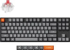 Keychron K8 Max TKL Mechanical Keyboard Wireless, Programmable 87 Keys QMK 2.4 GHz/Bluetooth 5.1/Wired Connection, White Backlit with Keychron Super Red Switch for Mac Win Linux