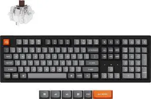Keychron K10 Max Custom Mechanical Gaming Keyboard, Full Size Programmable Macros, Bluetooth 5.1/2.4 GHz/Wired with RGB Backlight Hot-swappable Keychron Super Brown Switch for Win/Mac/Linux