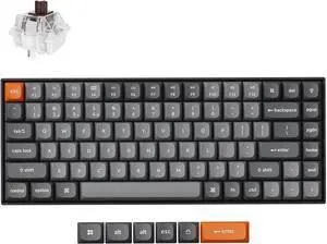 Keychron K2 Max Custom Mechanical Keyboard, QMK/VIA Programmable 75% Layout, Bluetooth 5.1/2.4 GHz/Wired with White Backlight Keychron Super Brown Switch for Mac Windows Linux