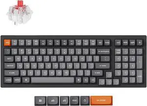 Keychron K4 Max Custom Mechanical Gaming Keyboard, Programmable Macros, Bluetooth 5.1/2.4 GHz/Wired with White Backlight, PBT Keycap, Keychron Super Red Switch for Win/Mac/Linux