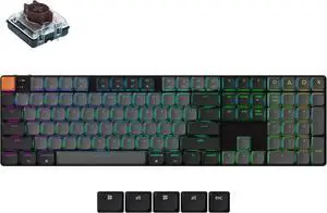 Keychron K5 QMK Ultra-Slim Wireless Bluetooth/Wired Mechanical Keyboard, RGB Backlight, Hot-swappable Keychron Low-Profle 2.0 Mechanical Brown Switch for Mac/Windows/Linux(Version 2)