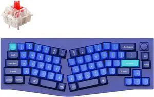 Keychron Q8 Hot-swappable Wired Mechanical Keyboard with RGB LED|Gateron G Pro Red Switch|Knob Version|for Windows and Mac|65% Alice Layout (68 Keys)|Aluminum Frame (Blue,Q8-O1)