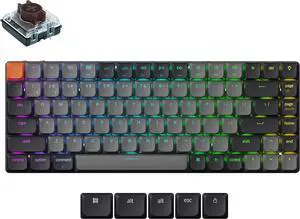 Keychron New K3 Ultra-Slim Wireless Bluetooth/Wired Mechanical Keyboard, RGB LED Backlight, Hot-swappable Keychron Low-Profle 2.0 Mechanical Brown Switch for Mac/Windows/Linux(Version 3)
