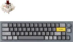 Keychron Q9 Hot-swappable Wired Mechanical Keyboard with RGB LED|Gateron G Pro Brown Switch|Knob Version|for Windows and Mac|Ultra Mini Layout (47 Keys)|Aluminum Frame (Grey,Q9-N3)