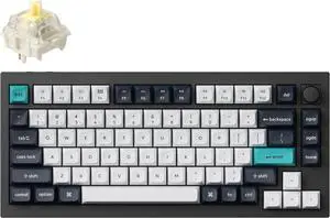 Keychron Q1 Max Wireless Custom Knob Mechanical Keyboard, QMK/VIA Programmable Full Aluminum Bluetooth/2.4 GHz/Wired RGB with Hot-swappable Gateron Jupiter Banana Switch Compatible with Mac Win Linux