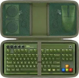 co2CREA Hard Travel Case Compatible with 8BitDo Retro Mechanical Keyboard 87 Keys Dual Super Programmable Buttons (Green Case)